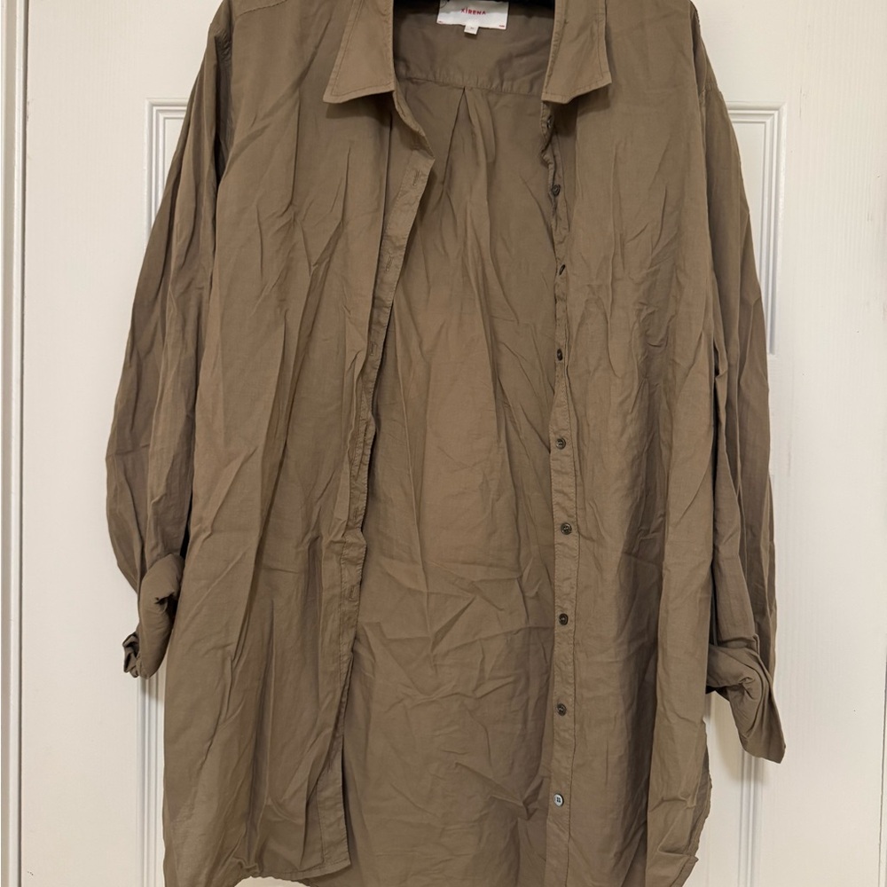 XiRENA Tan Blouse Lightweight Oversized